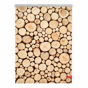 Lichtblick Rollo Klemmfix, ohne Bohren, blickdicht, Holzstapel - Braun, 45 x 150 cm (B x L)