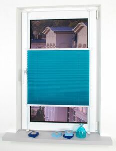 Bella Casa Klemmfix-Plissee verspannt, 150 x 80 cm, Blue Lagoon