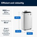 Bild 3 von De'Longhi 3-in-1-Klimagerät PAC EM90 Silent, Mobiles Klimagerät mit Entfeuchtungs-Funktion, für Räume bis zu 90 m³