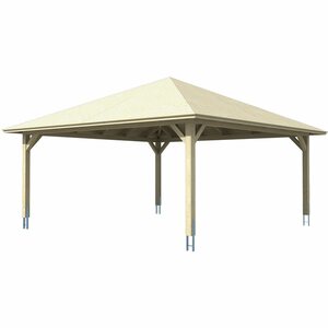 Skan Holz Carport Taunus 634 cm x 634 cm Eiche Hell