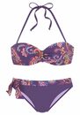 Bild 1 von Vivance Bügel-Bandeau-Bikini mit lilafarbenem Paisleyprint