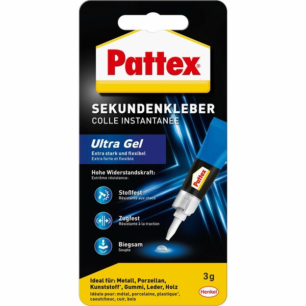 Bild 1 von Pattex Sekundenkleber Ultra Gel flexibler Alleskleber 3g