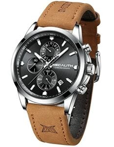 MEGALITH Herrenuhr Chronographen Armbanduhr Herren Wasserdicht Analog Uhr Herren Elegant Business Designer Uhren fur Männer Lässig Klassisch Datum Leuchtend Geschenke für Männer