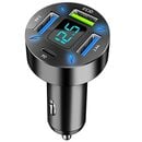 Bild 1 von 4-Port USB C Auto Ladegerät Zigarettenanzünder Adapter, 50W QC3.0,PD Schnellladegerät mit LED Voltmeter 12V USB Buchse kompatibel mit iPhone, Android, Samsung, Tablet und Allen Smartphones