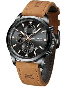 MEGALITH Herrenuhr Chronographen Armbanduhr Herren Wasserdicht Analog Uhr Herren Elegant Business Designer Uhren fur Männer Lässig Klassisch Datum Leuchtend Geschenke für Männer