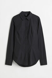 H&M Bluse mit Cut-out Schwarz, Freizeithemden in Größe 42. Farbe: Black