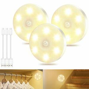 BENMA Nachtlicht mit Bewegungsmelder, LED Bewegungsmelder Licht, LED Schrankbeleuchtung mit Haftend, Treppenlicht LED für Flur, Küche & Schrank (Weiß 3PCS)