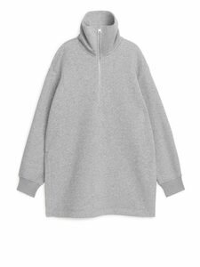 Arket Legeres Sweatshirt mit kurzem Reißverschluss Graumeliert, Sweatshirts in Größe M. Farbe: Grey melange