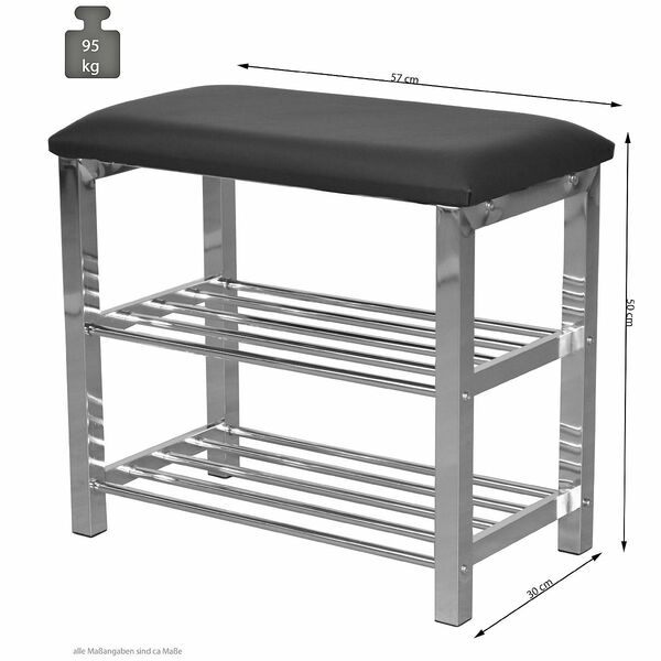 Bild 1 von HEINZ HOFMANN Schuhregal mit Sitzbank für ca. 6 Paar Schuhe 57x50x30cm