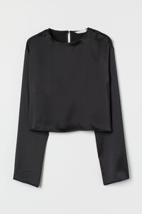 H&M Satinbluse Schwarz, Blusen in Größe XL. Farbe: Black
