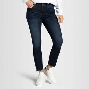 MAC Jeanshose Rich Slim Chic offener Saum gerades Bein