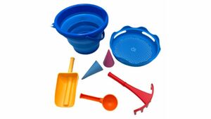 Schildkröt-Funsports - 7in1 Sand Toys Falteimer Set, Farbe: Blau