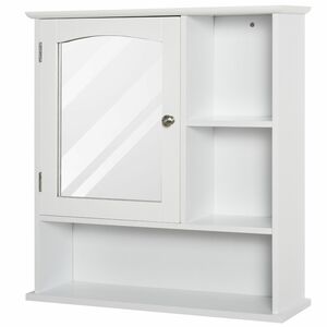 kleankin Spiegelschrank Badschrank Hängeschrank Badmöbel Wandschrank Mehrzweckschrank, Spanplatte+MD