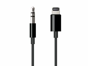 Apple Lightning Kabel, Lightning auf 3,5 mm Audio, 1,2 m, schwarz