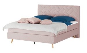 SKAGEN BEDS Boxspringbett  Weave rosa/pink Maße (cm): B: 140 H: 122 Betten