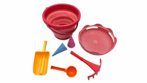 Schildkröt-Funsports - 7in1 Sand Toys Falteimer Set, Farbe: Rot