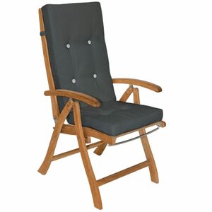 Deuba 6er Set Stuhlauflage für Hochlehner  - anthrazit
