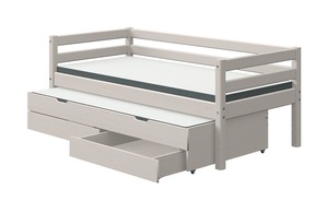 FLEXA Bett mit Ausziehbett und Schubladen  Flexa Classic grau Maße (cm): B: 100 H: 81 Jugendmöbel