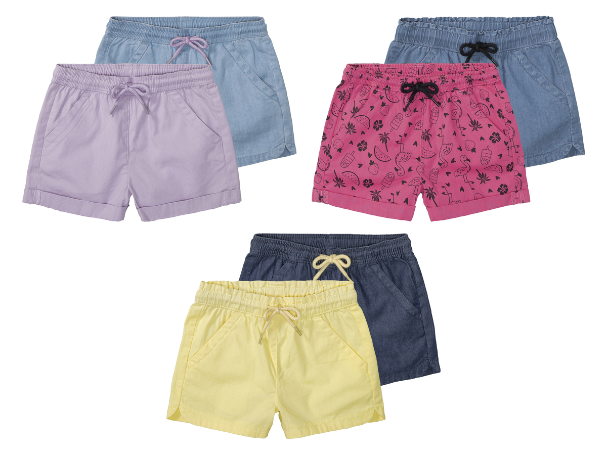 Bild 1 von lupilu® Kleinkinder Mädchen Shorts, 2 Stück, aus reiner Baumwolle