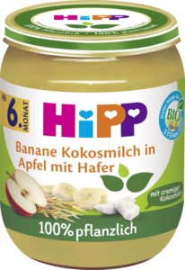 HiPP Bio Banane Kokosmilch in Apfel mit Hafer