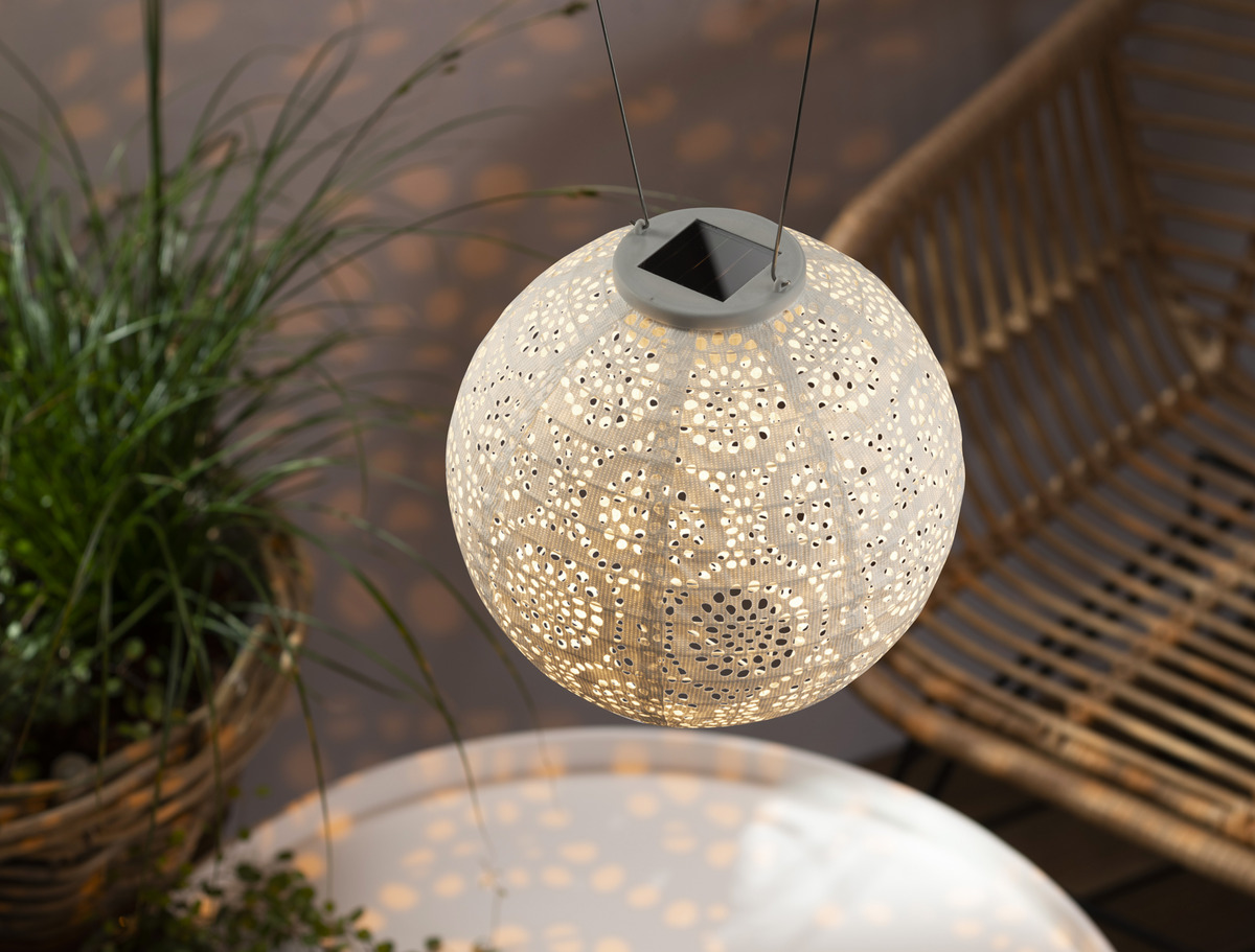 Bild 4 von IDEENWELT Premium-Solar-Lampion 20 cm weiß