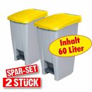 Bild 1 von BRB Tret-Abfallbehälter, gelb Spar-Set (2x 60 Liter)