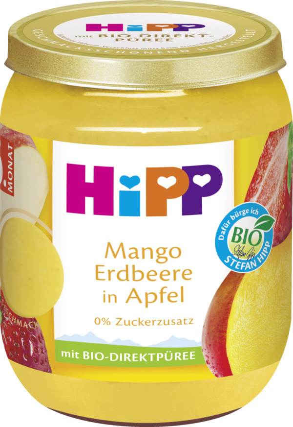 Bild 1 von HiPP Bio Mango Erdbeere in Apfel