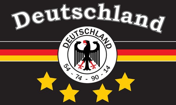 Bild 1 von XXL Flagge DEUTSCHLAND  schwarz 4 STERNE 250 x 150 cm mit 3 Messingösen