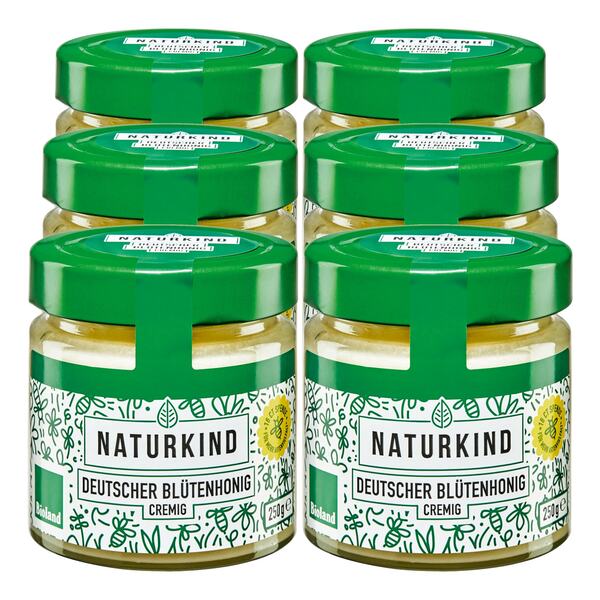 Bild 1 von NATURKIND Bio Deutscher Blütenhonig cremig 250 g, 6er Pack