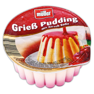 Müller Pudding mit Soße