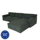 Bild 1 von Ecksofa MCW-J59, Couch Sofa mit Ottomane rechts, Made in EU, wasserabweisend ~ Kunstleder grau