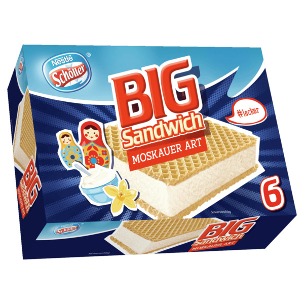 Bild 1 von Nestlé Schöller Big Sandwich Eis 6x140ml