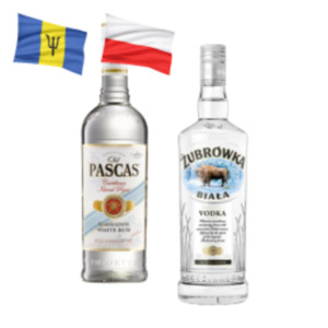 Zubrowka Biala, Grasovka Vodka oder Old Pascas Rum