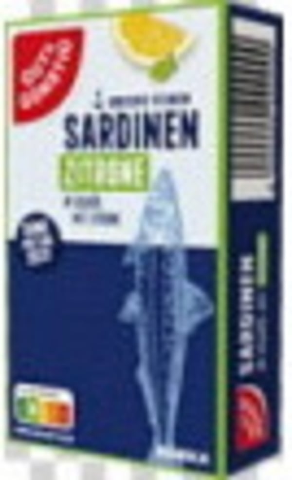 Bild 1 von Gut & Günstig Sardinen ohne Haut und Gräten in Sojaöl mit Zitrone 125G