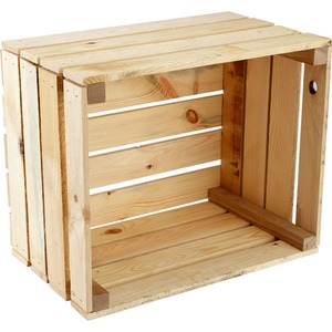 GrandBox Holz-Kiste 50x40x30 cm natur Wein-Kiste Deko-Kiste Vintage