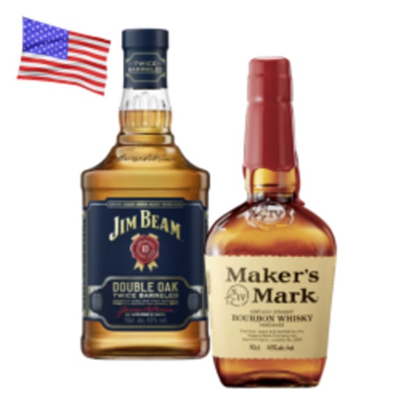 Bild 1 von Makers Mark Bourbon oder Jim Beam Double Oak Whiskey