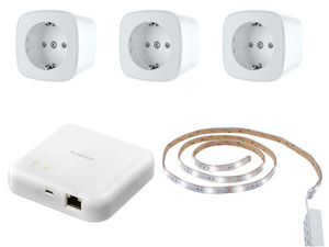 SILVERCREST® Zigbee Smart Home Starter Set, Gateway + 3 Zwischenstecker + LED-Band