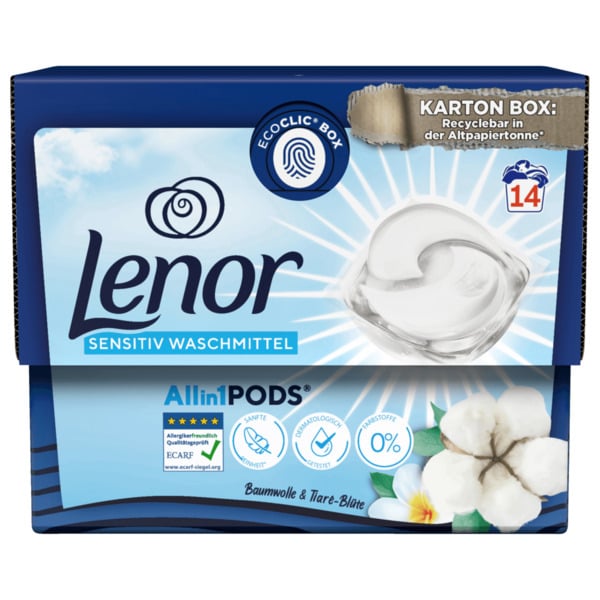 Bild 1 von Lenor Sensitiv Waschmittel All-in-1 Pods 333,2g 14WL