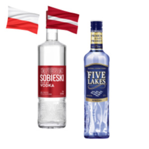 Five Lakes Vodka, Zoladkowa de Luxe  Wodka, Tambovskaya Silver Vodka oder Sobieski Vodka