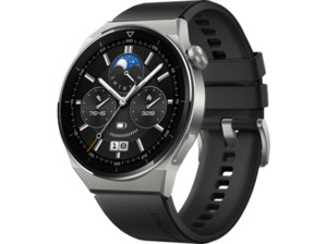 HUAWEI Watch GT 3 Pro 46 mm Smartwatch Titanium Fluoroelastomer, 140-210 mm, Titanium/Black