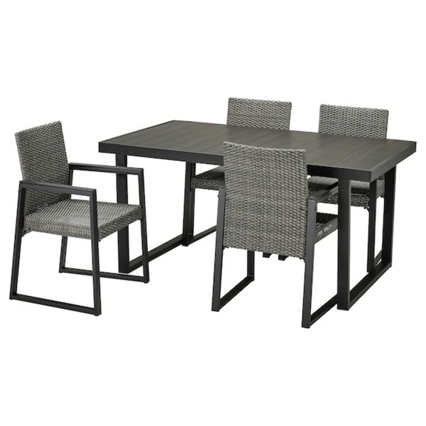 Bild 1 von VÄRMANSÖ  Tisch+4 Stühle/außen, dunkelgrau/dunkelgrau