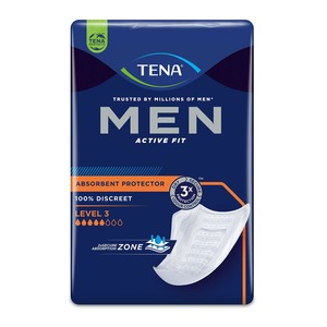 TENA Men Active Fit Absorbierende Protektoren Level 3, Inkontinenzeinlagen Herren, 16 Stück