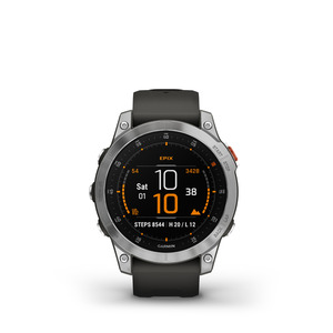 GARMIN Epix Smartwatch Edelstahl Silikon, 127-210 mm, Schiefergrau/Silber