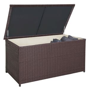 Poly-Rattan Kissenbox MCW-D88, Gartentruhe Auflagenbox Truhe ~ Premium braun, 80x160x94cm 950l