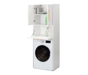 Waschmaschinenschrank mit aufklappbarer Arbeitsfläche