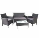 Bild 1 von Poly-Rattan Garten-Garnitur MCW-D82, Sitzgruppe Lounge-Set ~ schwarz mit Kissen anthrazit