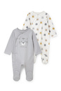 Bild 1 von C&A Multipack 2er-Baby-Schlafanzug, Grau, Größe: 56