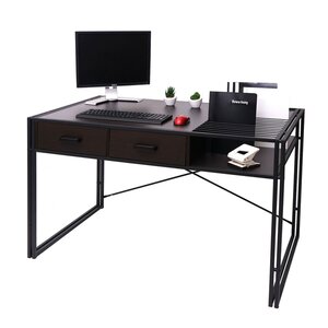 Schreibtisch MCW-H91, Bürotisch Computertisch, Industrial 76x120x70cm ~ dunkelbraun