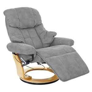 MCA Relaxsessel Windsor 2, Fernsehsessel Sessel, Stoff/Textil 150kg belastbar ~ hellgrau, naturbraun