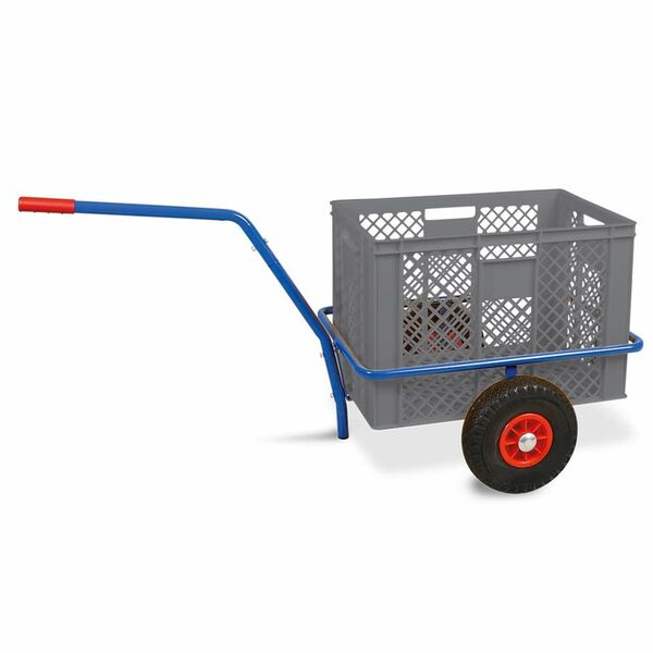 Bild 1 von Handwagen mit Kunststoffkorb, H 410 mm, grau, LxBxH 1250x640x660 mm, Tragkraft 200 kg